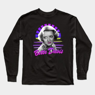 Bette davis / Sunset retro 80s Long Sleeve T-Shirt